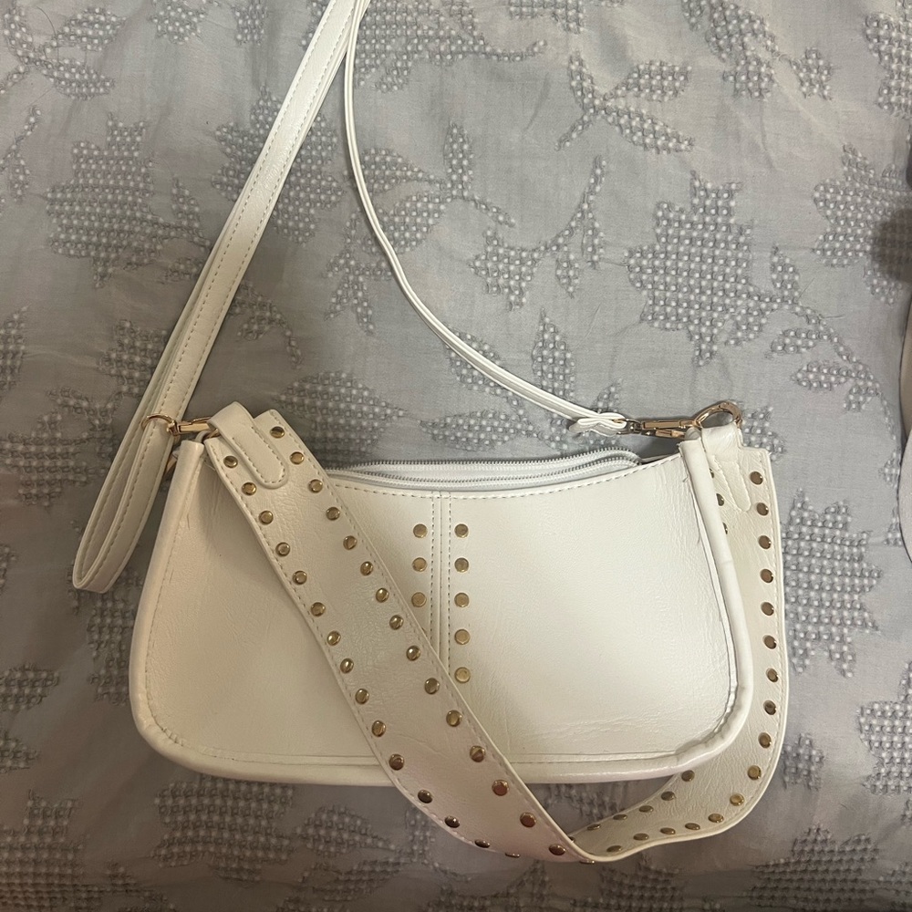SHEIN White Studded Shoulder Bag